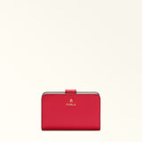 Red Furla Camelia M Compact Wallet Aw25, natural leather