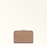 Taupe Furla Camelia M Compact Wallet, natural leather