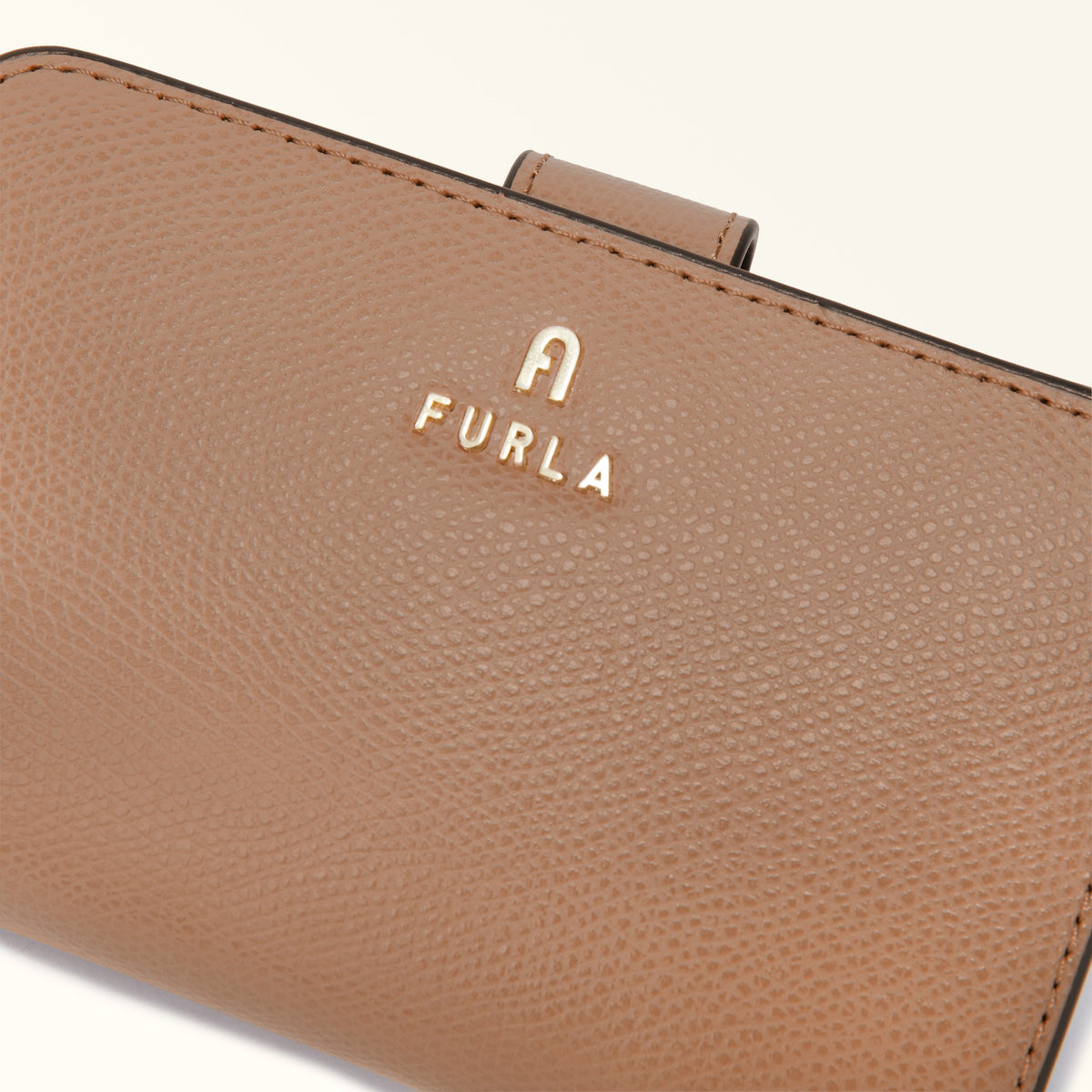 Taupe Furla Camelia M Compact Wallet, natural leather – view 2