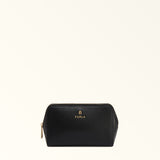 Black Furla Camelia M Cosmetic Case, beauty case natural leather