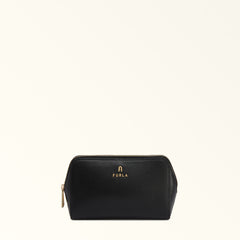 Black Furla Camelia M Cosmetic Case, beauty case natural leather