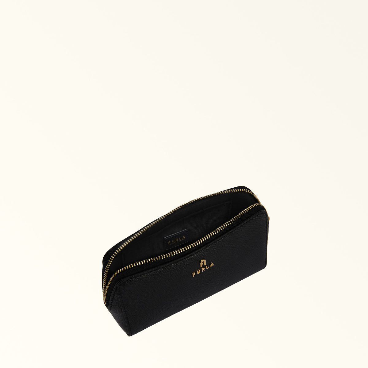 Black Furla Camelia M Cosmetic Case, beauty case natural leather – view 3
