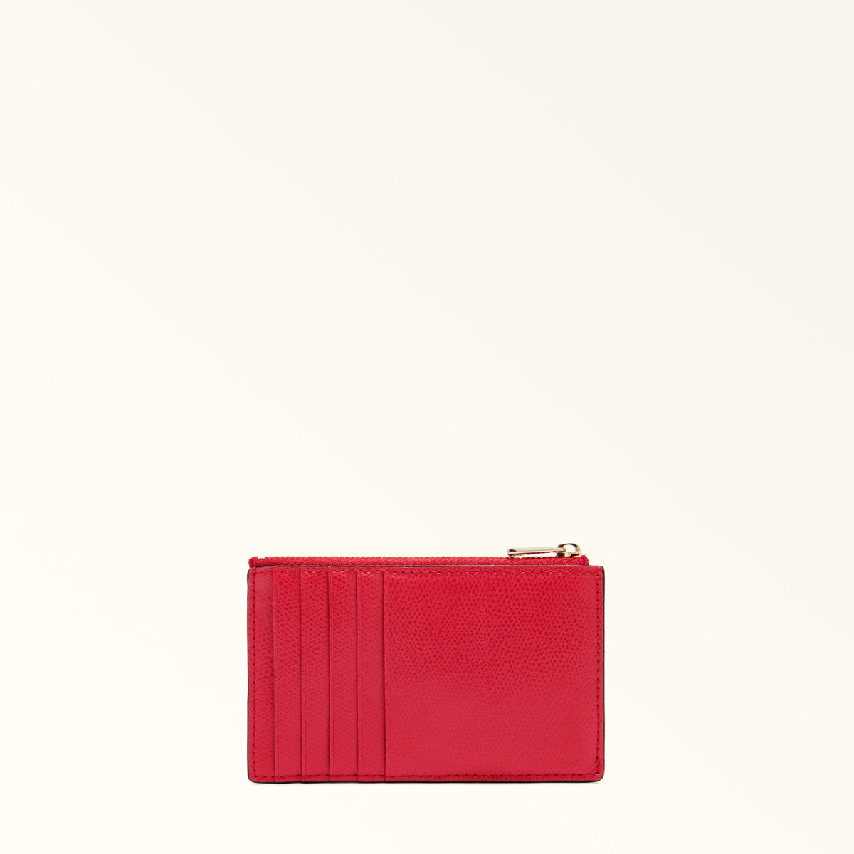 Red Furla Camelia M Zipped Card Case, credit card holder natural leather – view 2