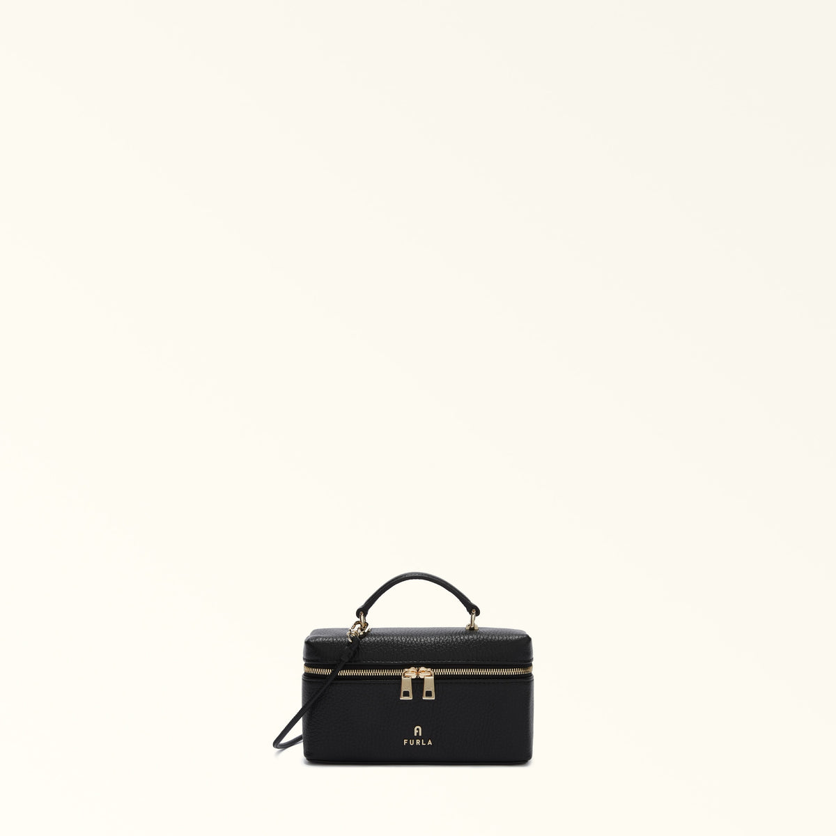 Black FURLA CAMELIA MICRO Bag, crossbody natural leather
