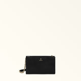 Black Furla Camelia Mini Crossbody, natural leather