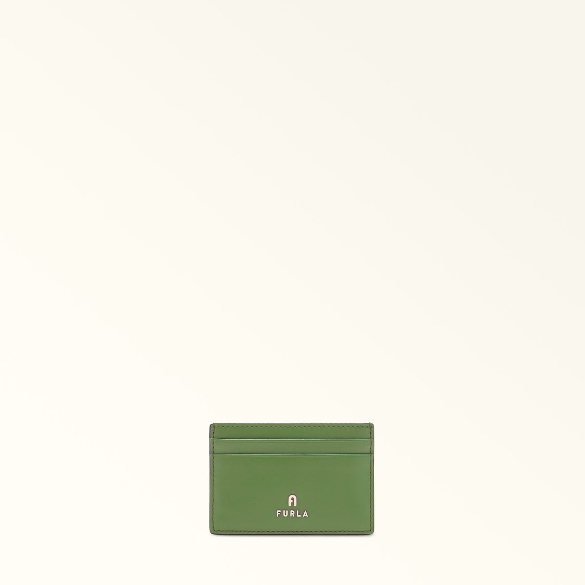 Green Furla Camelia S Card Case, credit card holder natural leather