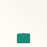 Green Furla Camelia S Compact Wallet Aw25, natural leather