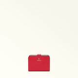 Red Furla Camelia S Compact Wallet Aw25, natural leather