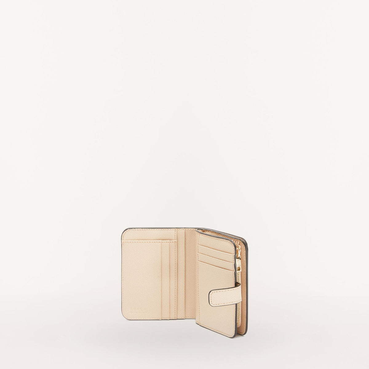 Beige Furla Camelia S Compact Wallet, natural leather – view 3