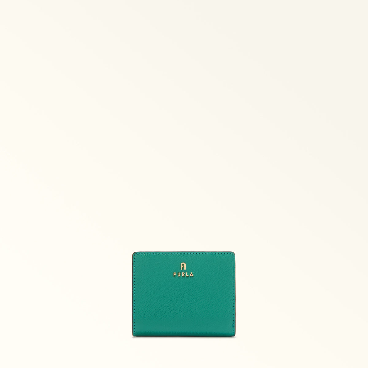 Green Furla Camelia S Compact Wallet L Zip Aw25, natural leather