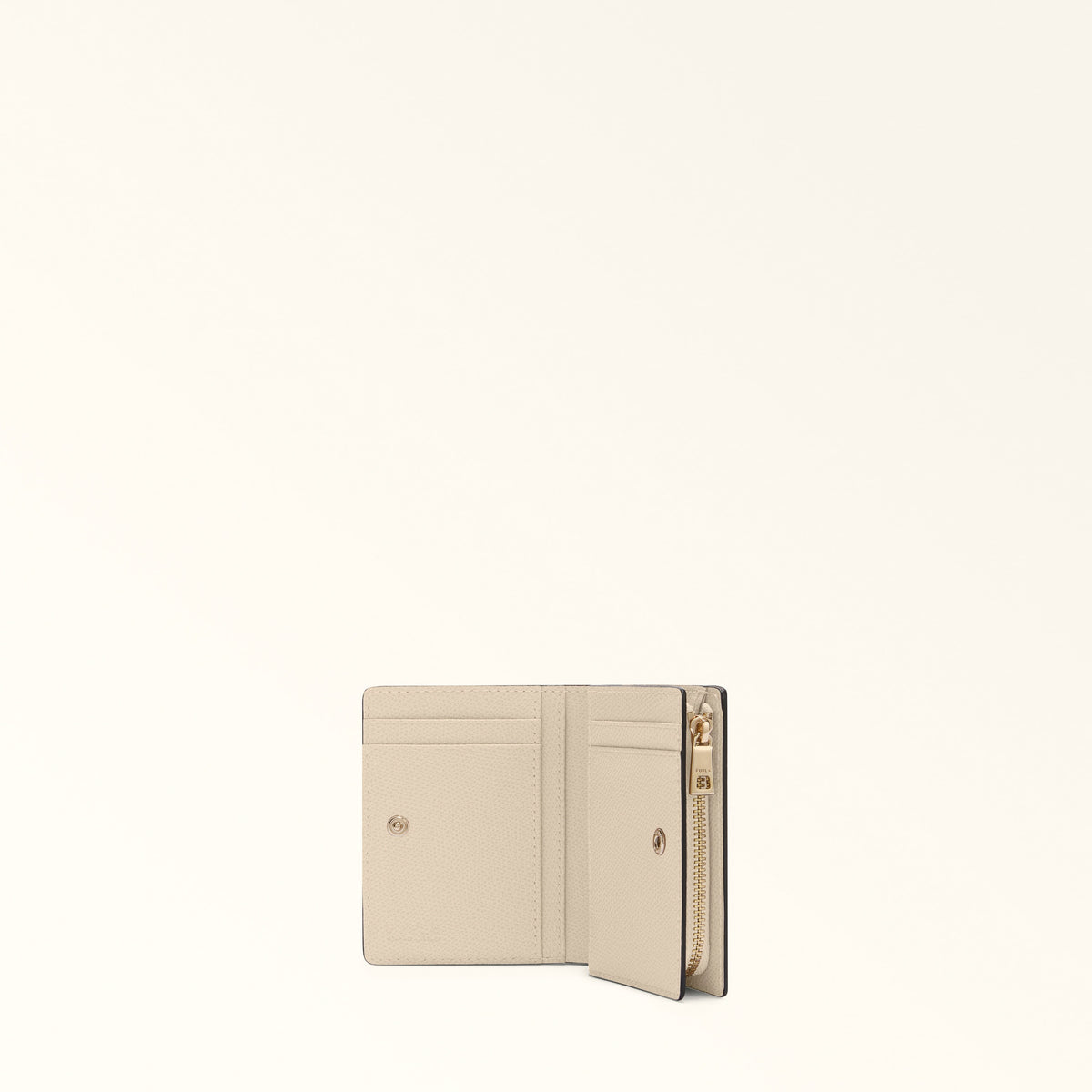 Beige Furla Camelia S Compact Wallet L Zip, natural leather – view 3