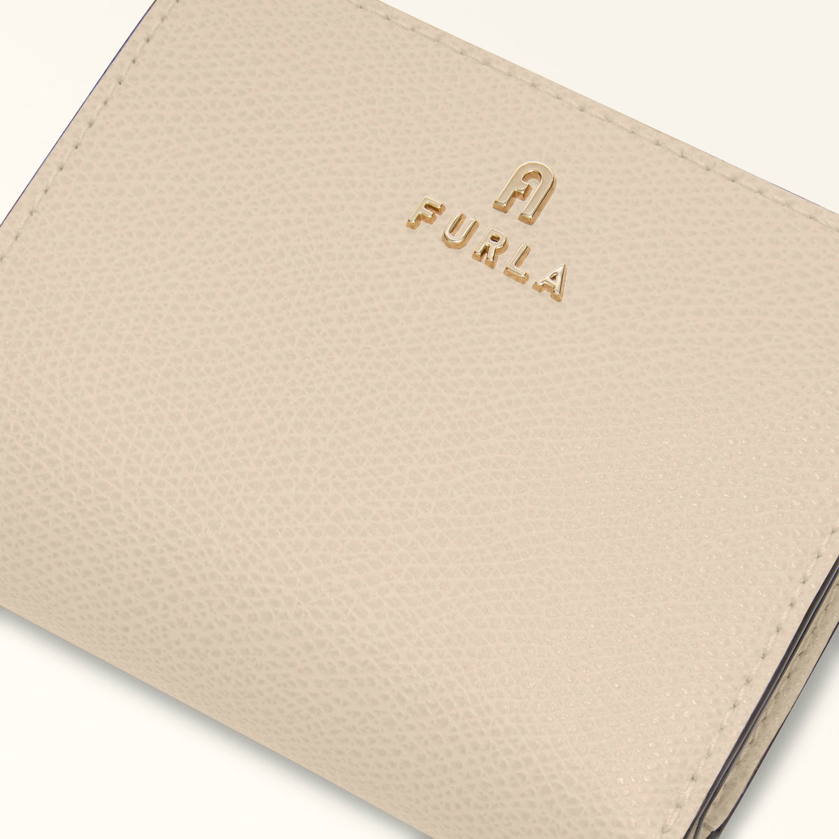 Beige Furla Camelia S Compact Wallet L Zip, natural leather – view 4