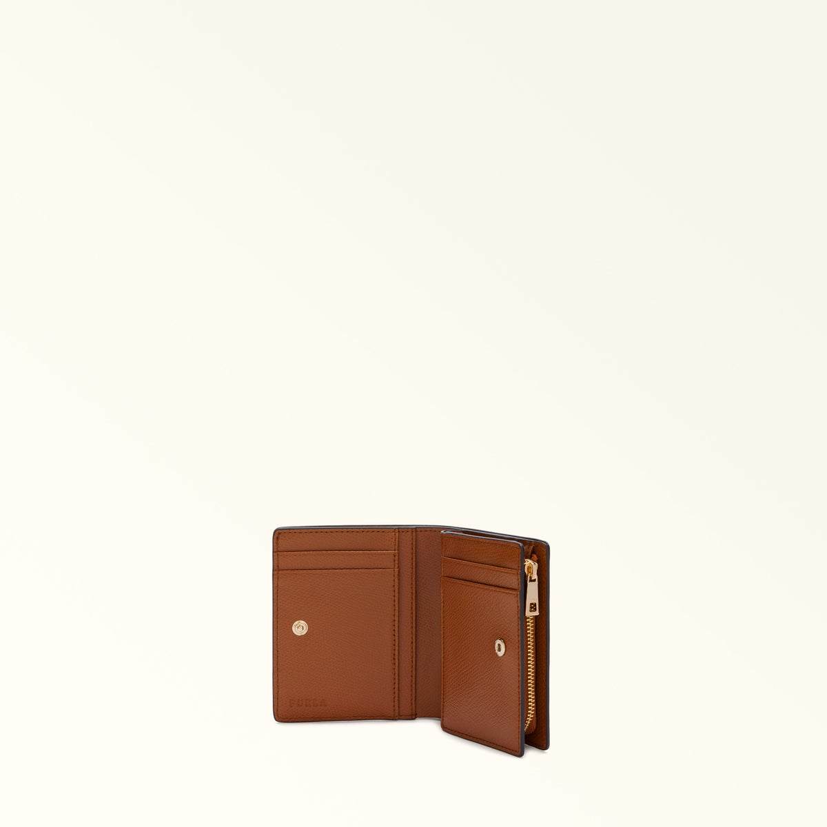 Brown Furla Camelia S Compact Wallet L Zip, natural leather – view 3