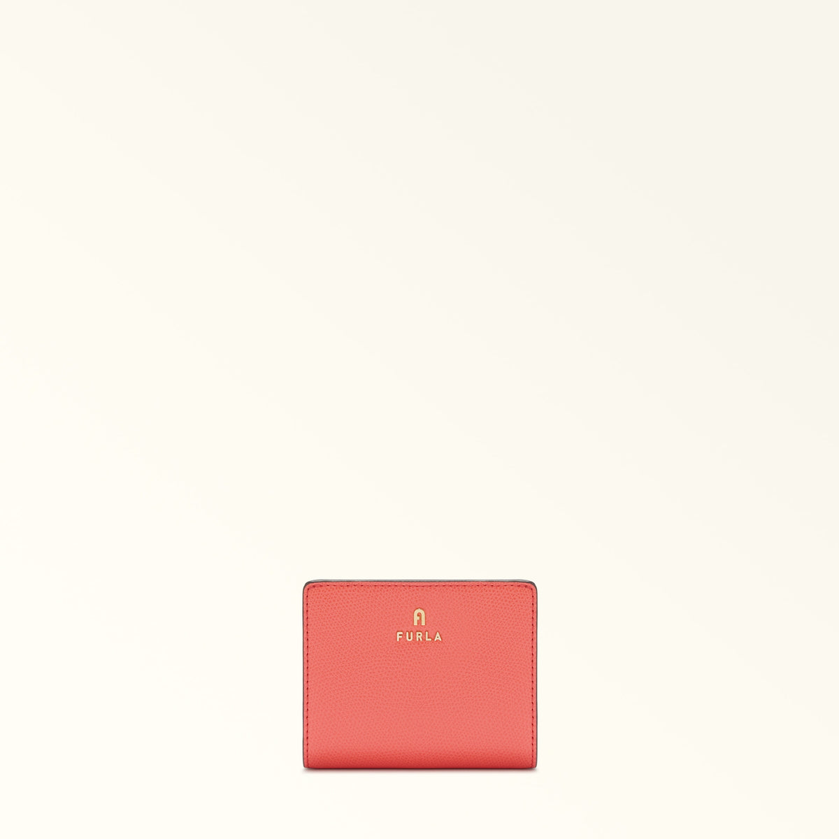 Orange Furla Camelia S Compact Wallet L Zip, natural leather