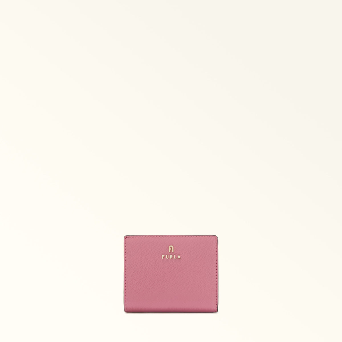 Pink Furla Camelia S Compact Wallet L Zip, natural leather