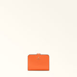 Orange Furla Camelia S Compact Wallet, natural leather