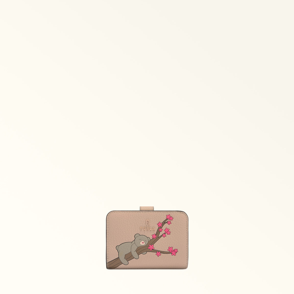 Camel Furla Camelia S Compact Wallet, natural leather