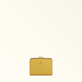 Gold Furla Camelia S Compact Wallet, natural leather