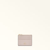 Pink Furla Camelia S Zipped Card Case, card holder natural leather