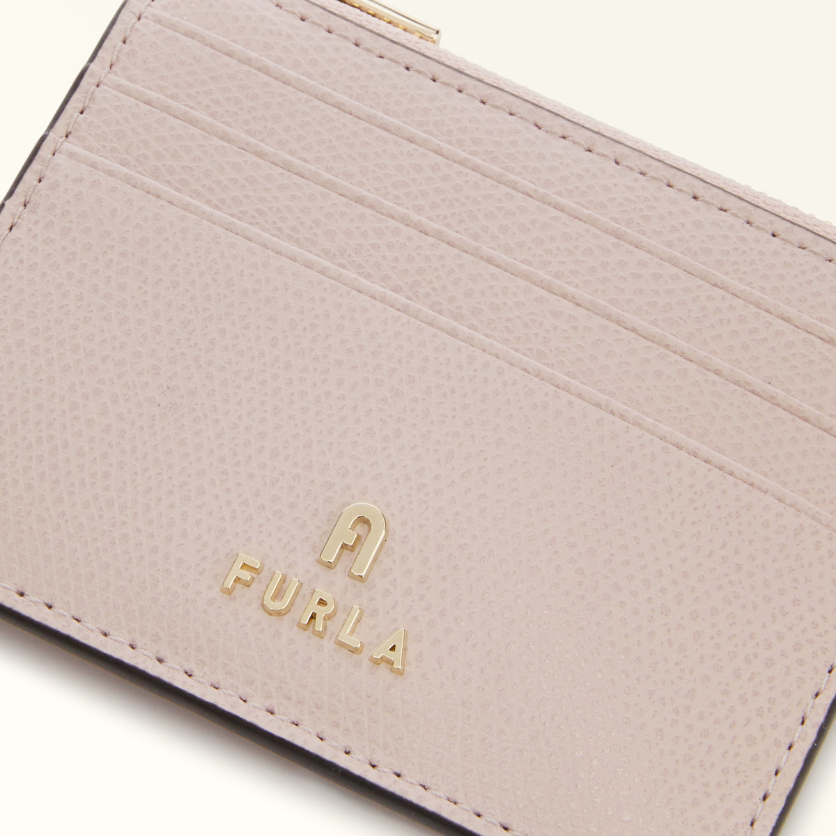 Pink Furla Camelia S Zipped Card Case, card holder natural leather – view 3