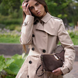 Brown Furla Debby Mini Shoulder Bag Soft, suede
