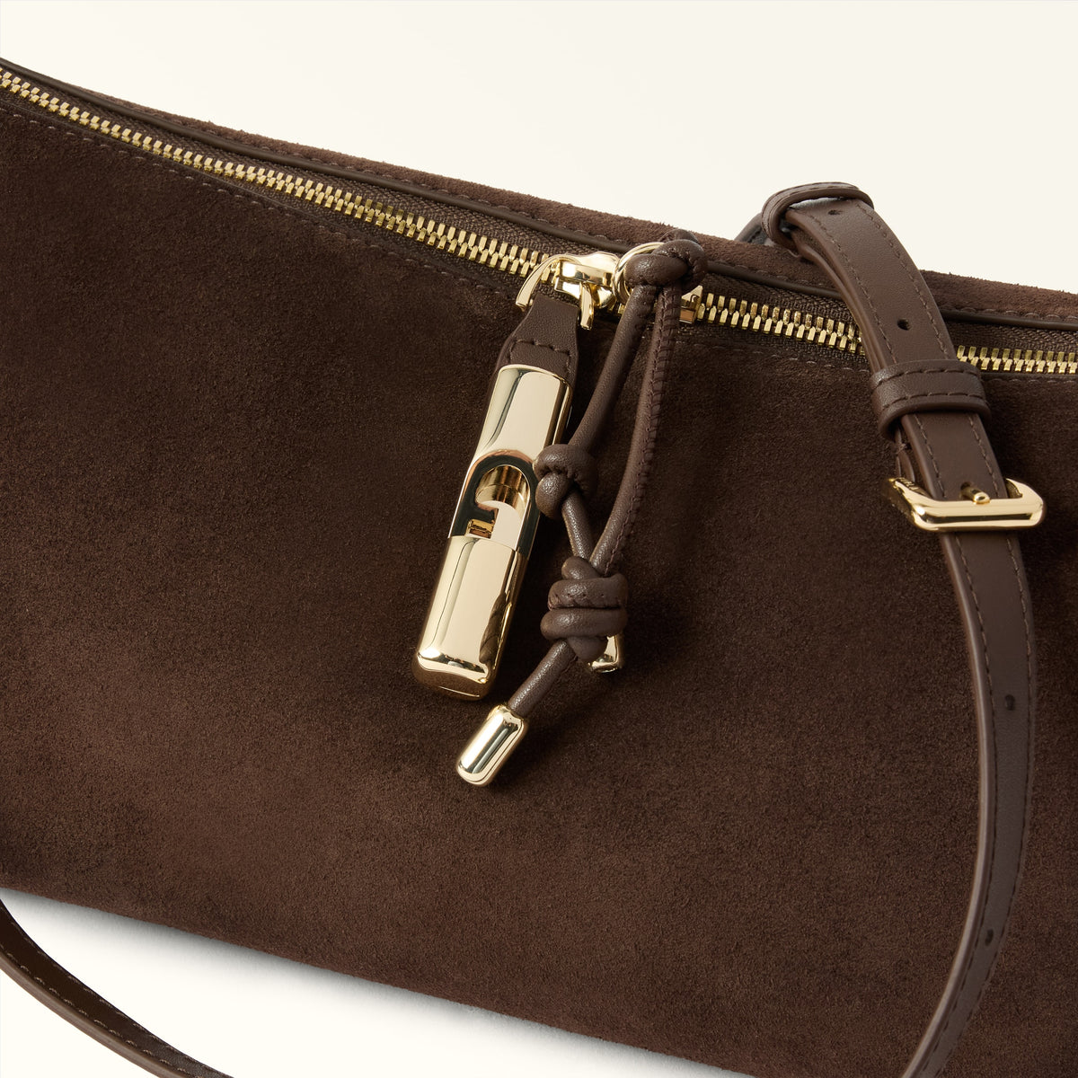 Brown Furla Debby Mini Shoulder Bag Soft, suede – view 3