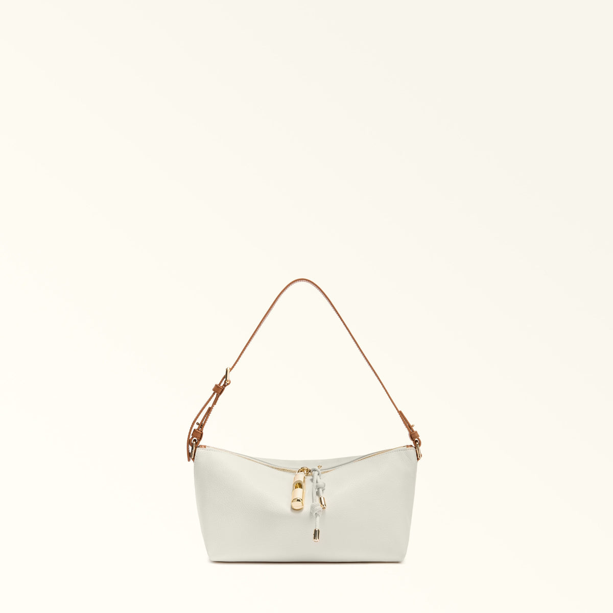 Taupe Furla Debby Mini Shoulder Bag Soft, natural leather