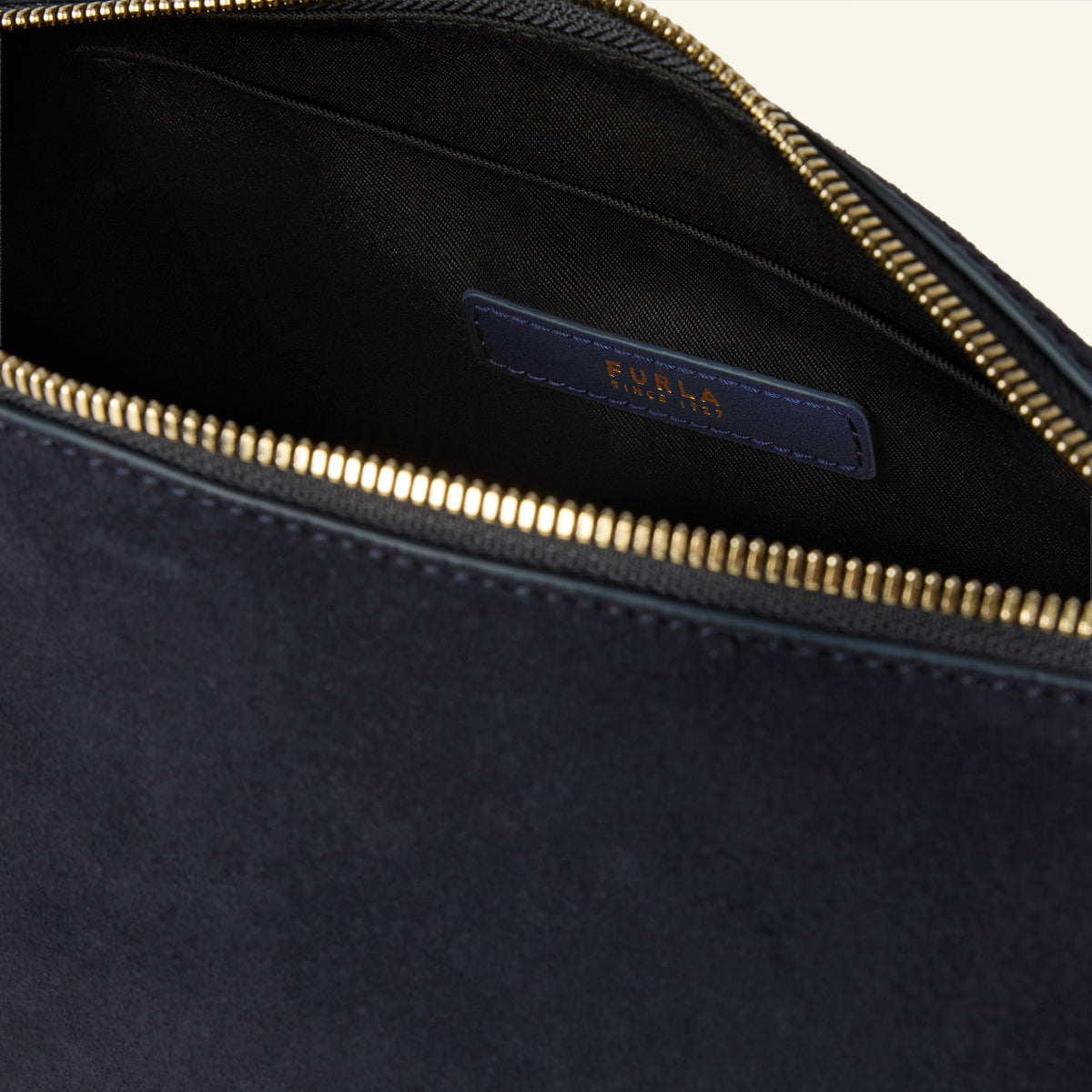 Blue FURLA DEBBY MINI SHOULDER BAG in SUEDE – view 4