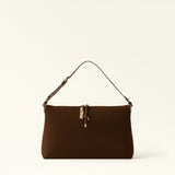 Brown Furla Debby Shoulder Bag M, suede