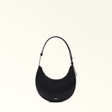 Black Furla Delizia Mini Shoulder Bag, natural leather