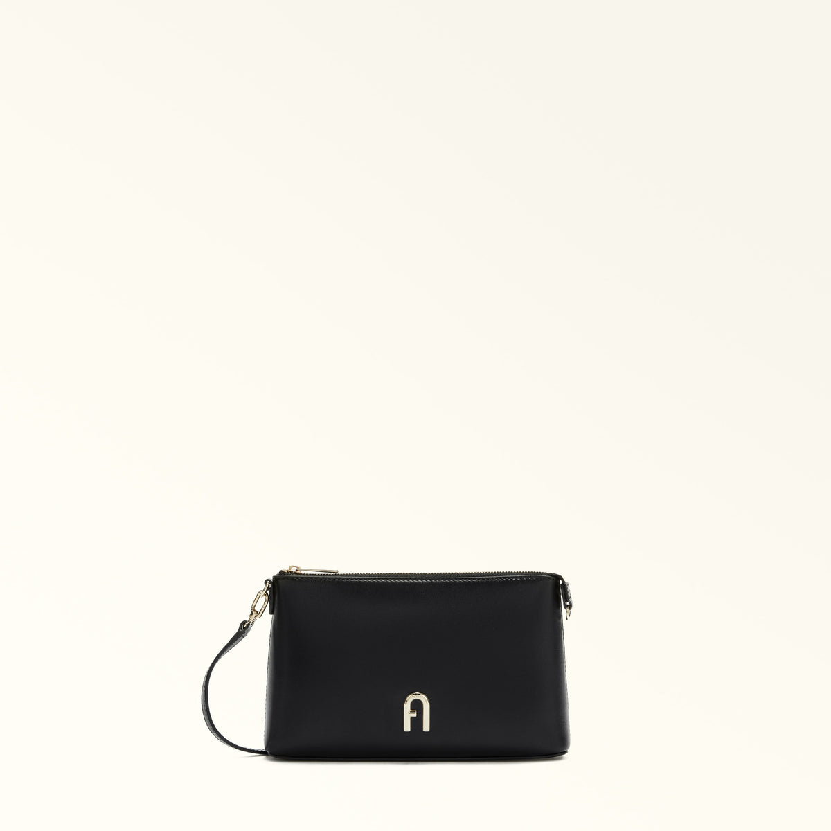 Black Furla Diamante Mini Crossbody, natural leather