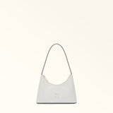 White Furla Diamante S Shoulder Bag, natural leather