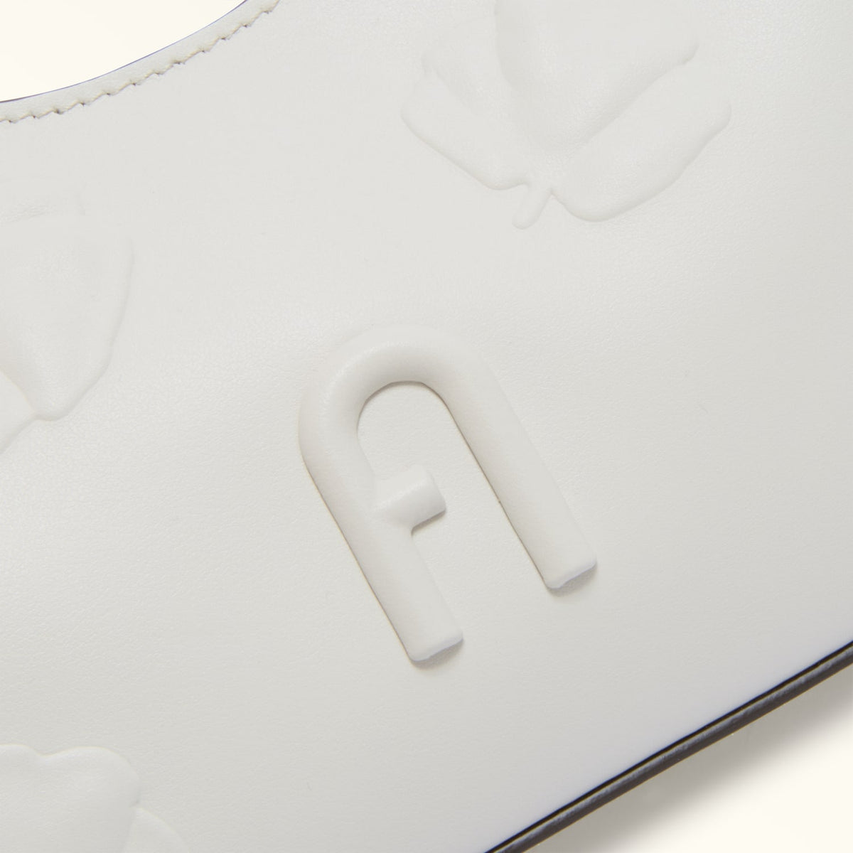 White Furla Diamante S Shoulder Bag, natural leather – view 2