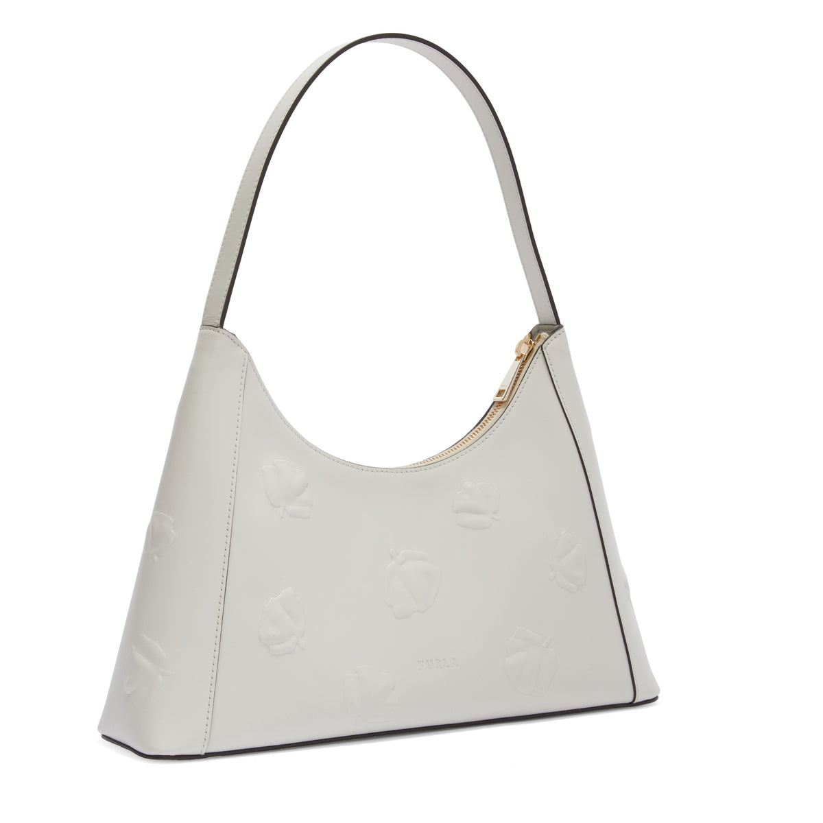 White Furla Diamante S Shoulder Bag, natural leather – view 6