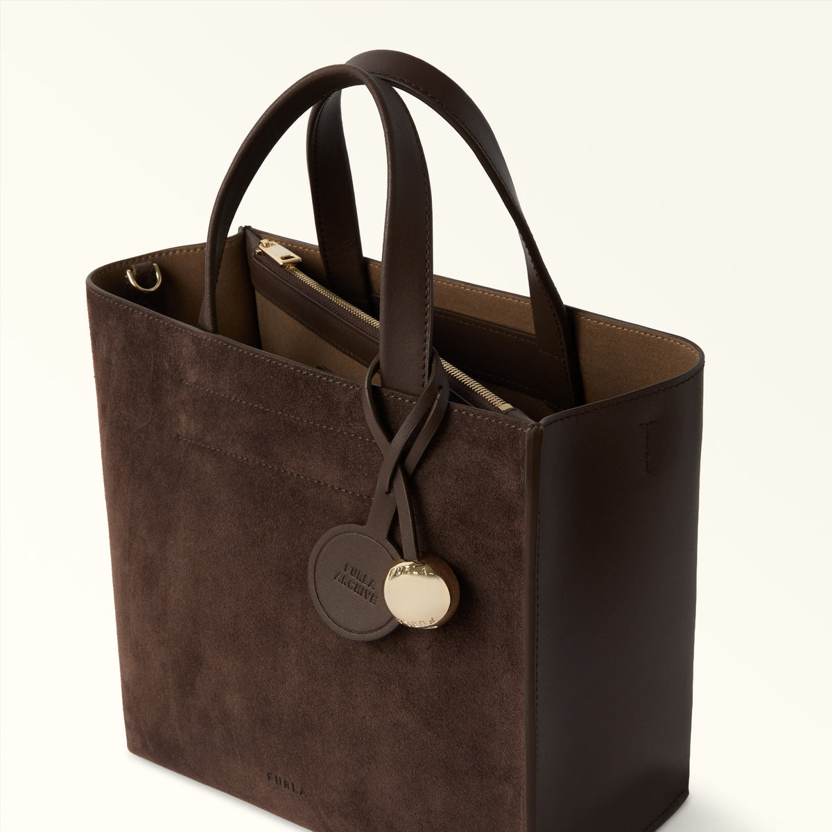 Brown Furla Divide It S Tote, handbag natural leather – view 2