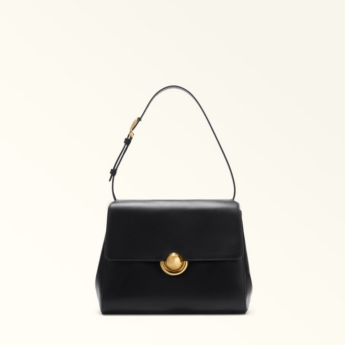 Black Furla Domus S Shoulder Bag 27 Aw25, natural leather