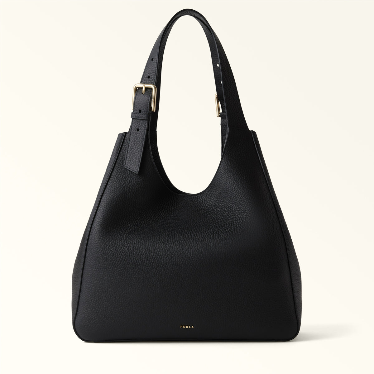 Black Furla Dora Tote L, handbag natural leather