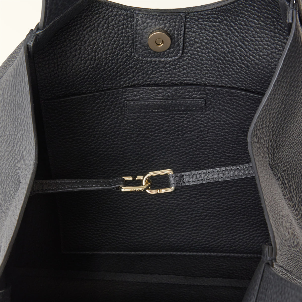 Black Furla Dora Tote L, handbag natural leather – view 4