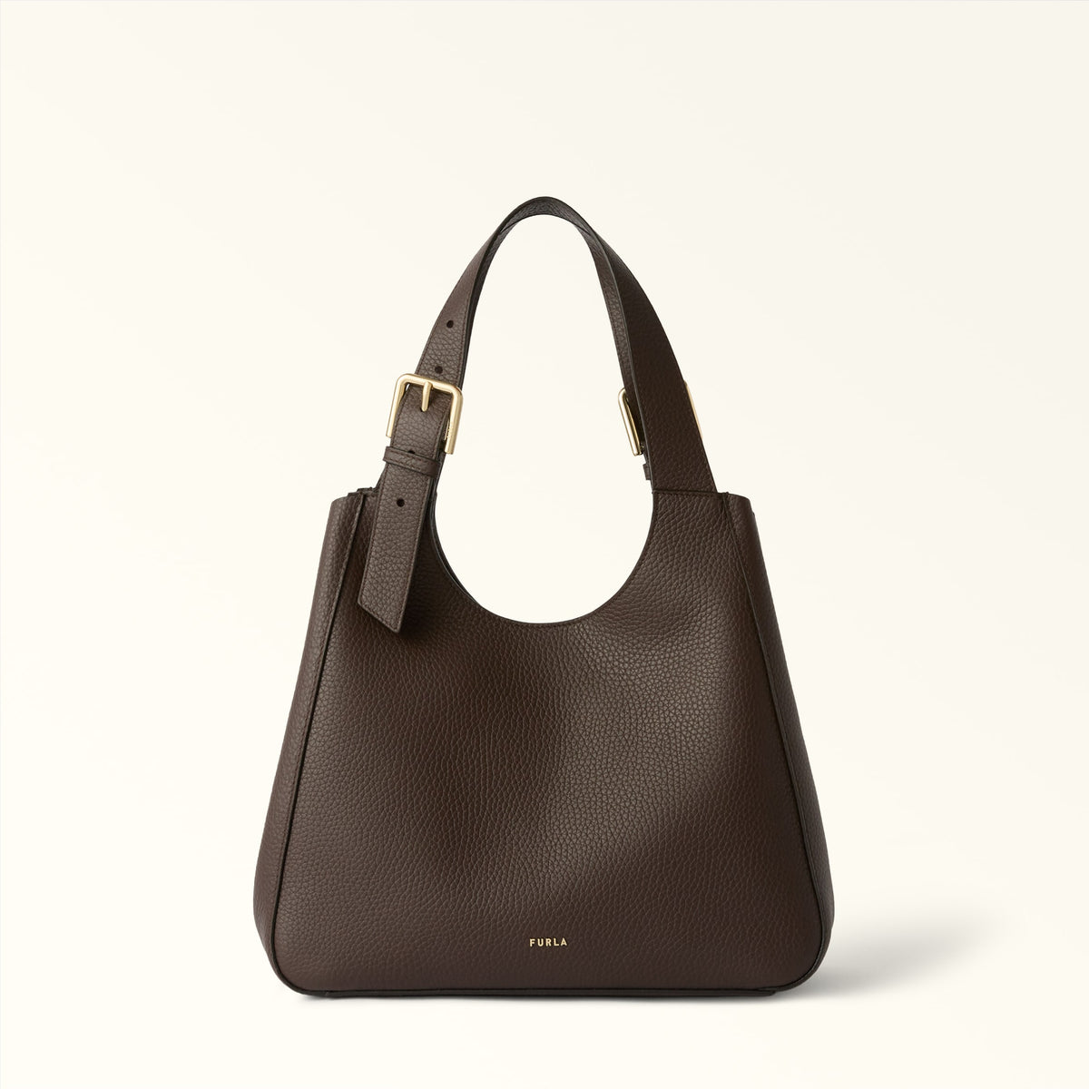 Brown Furla Dora Tote L, natural leather