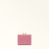 Pink Furla Dots S Compact Wallet Aw25, natural leather