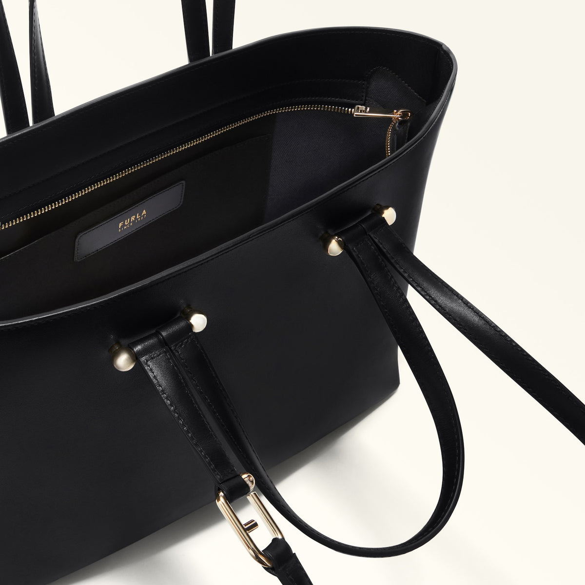 Black Furla Duetto L Tote, natural leather – view 5