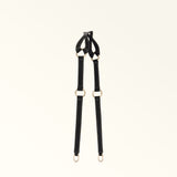 Black Furla Fiona Shoulder Strap, natural leather