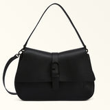 Black Furla Flow L Top Handle, shoulder bag natural leather