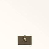 Green Furla Flow M Card Case, credit card holder natural leather