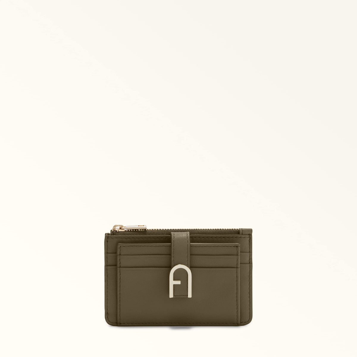 Green Furla Flow M Card Case, credit card holder natural leather – view 2