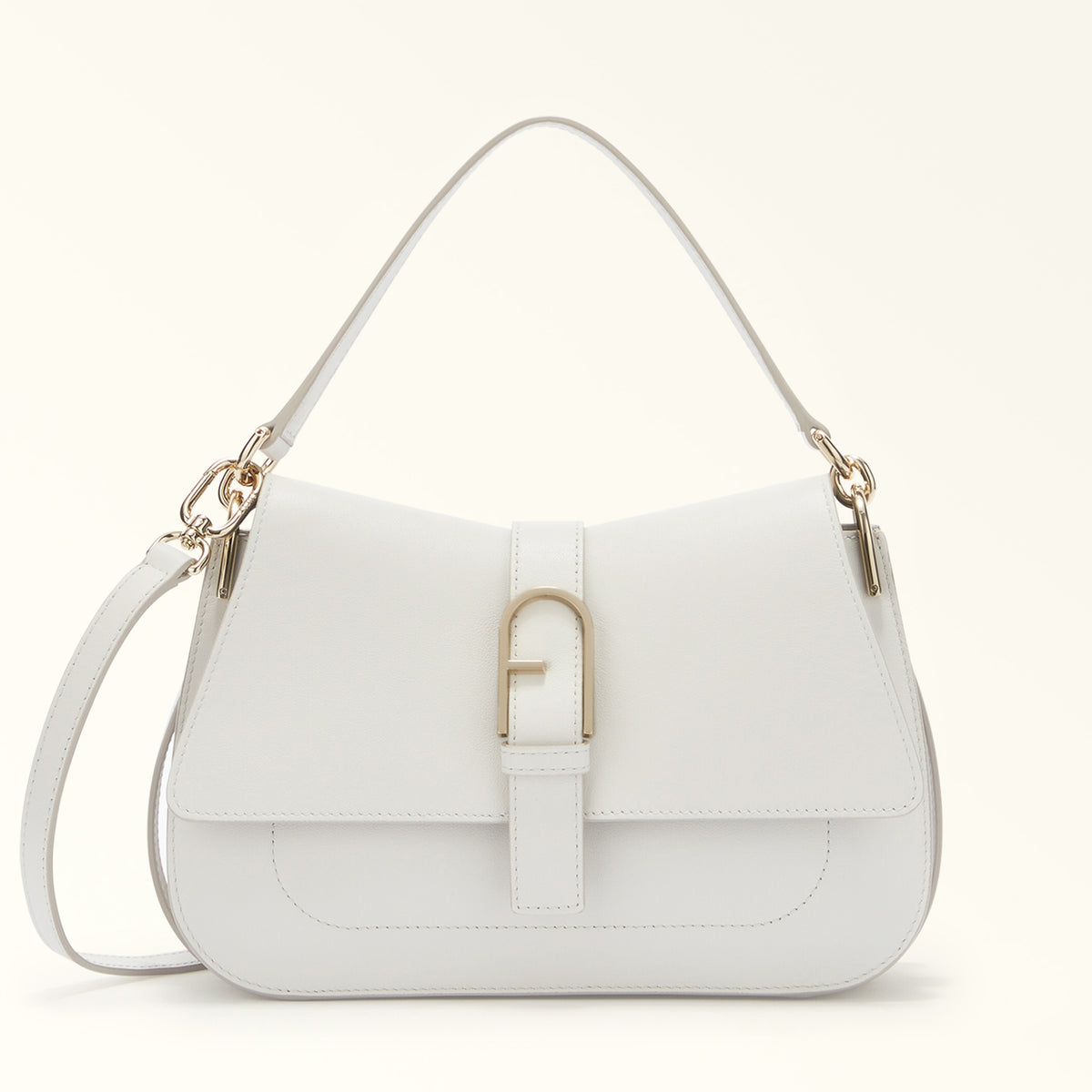 Off White Furla Flow M Top Handle, shoulder bag natural leather – view 2