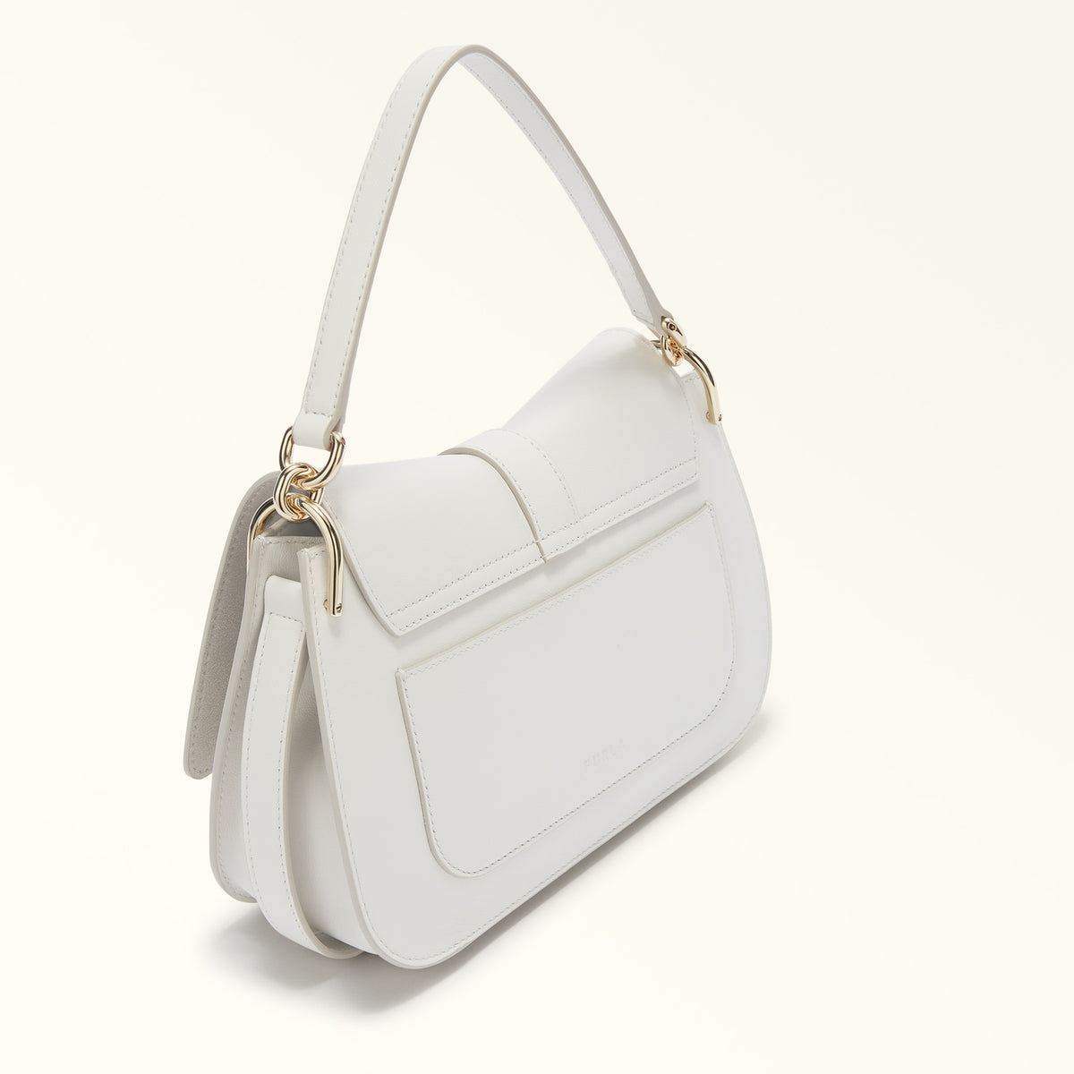 Off White Furla Flow M Top Handle, shoulder bag natural leather – view 5