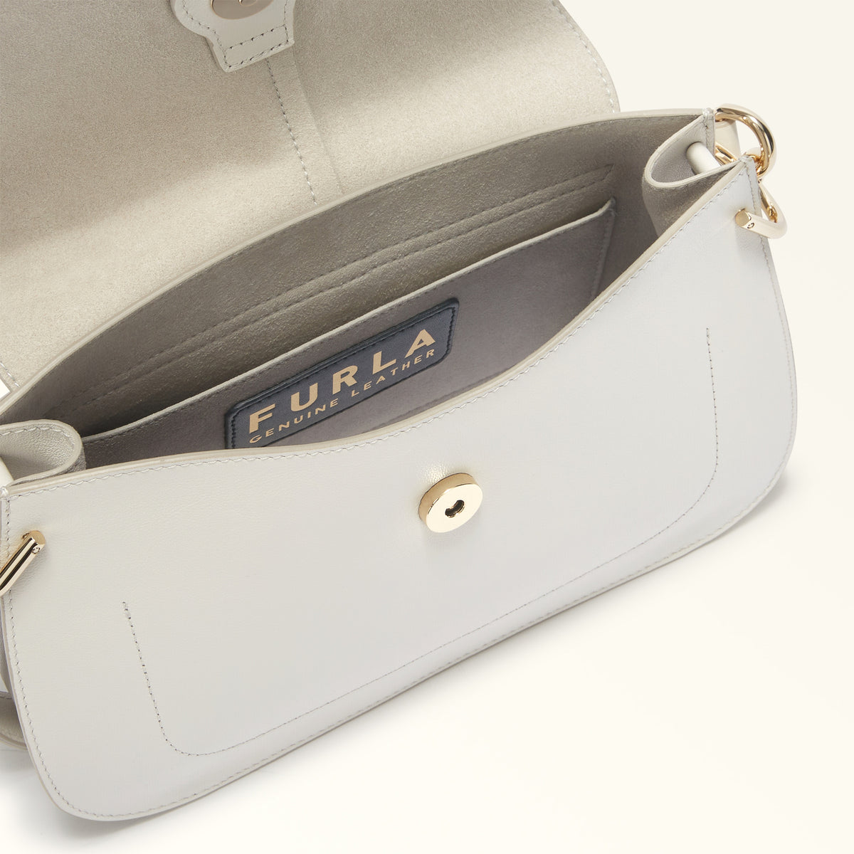 Off White Furla Flow M Top Handle, shoulder bag natural leather – view 7