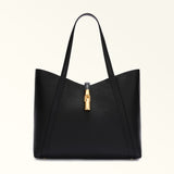 Black Furla Goccia L Hobo Aw25, natural leather