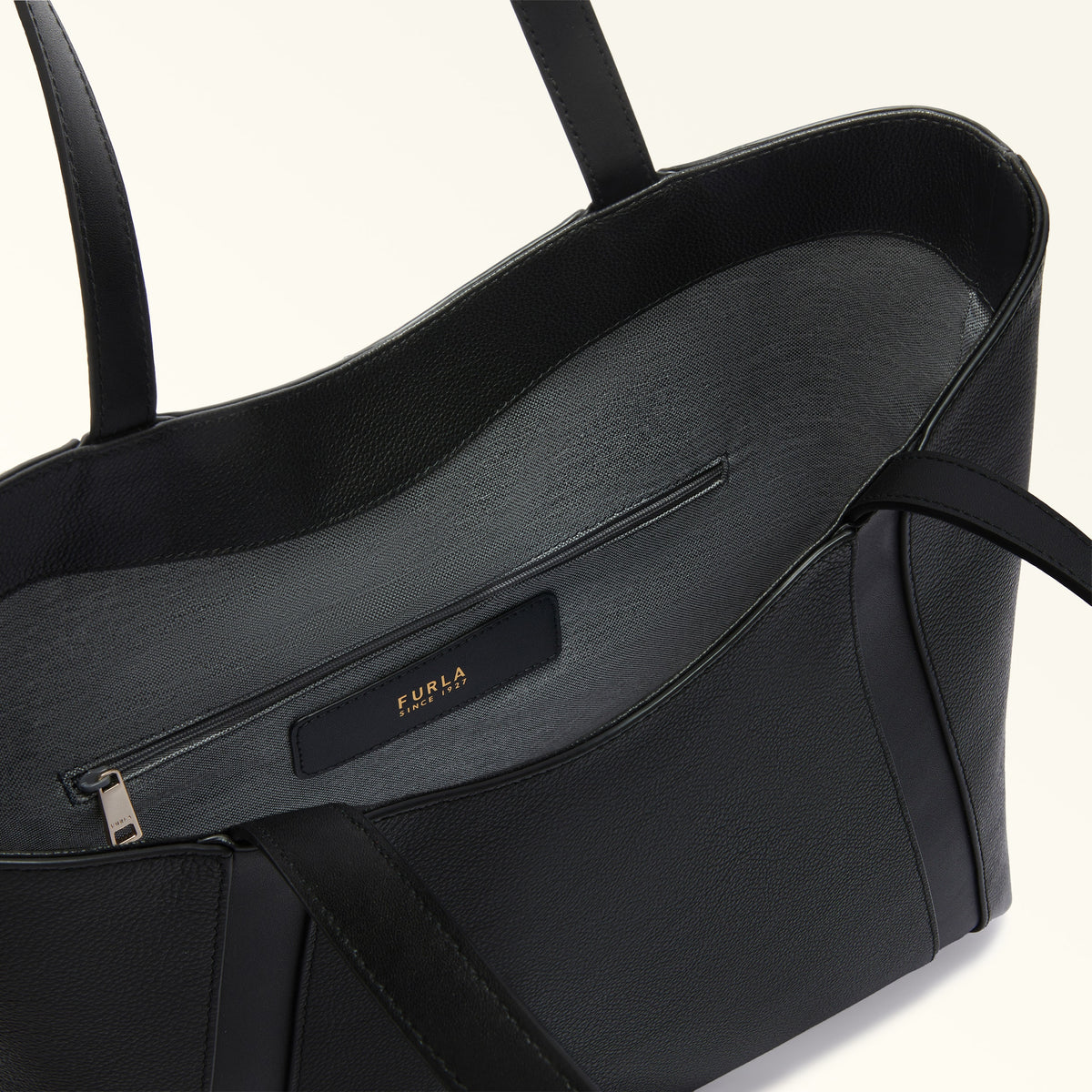 Black Furla Goccia L Hobo Aw25, natural leather – view 5